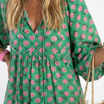 Tovada | Floral Print V Neck Tiered Midi Dress