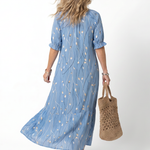 Coralyn | Floral Print Tassel Tie Midi Dress