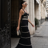 Serrin | Spaghetti Strap Crochet Detail Maxi Dress