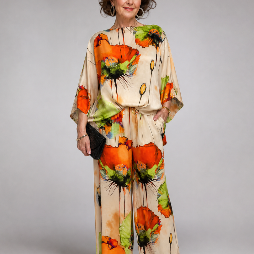 Milnia | Floral Two Piece Pant Set