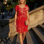 Casine | Soft Abstract Knee Length Dress