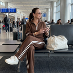 Della | Zip Neck Long Sleeve Side Stripe Leg Pants Set