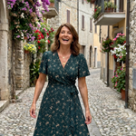 Dahrina | Floral Wrap Tie Midi Dress