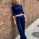 Saffmarie | Fitted Long Sleeve Top Wide Leg Pants Set