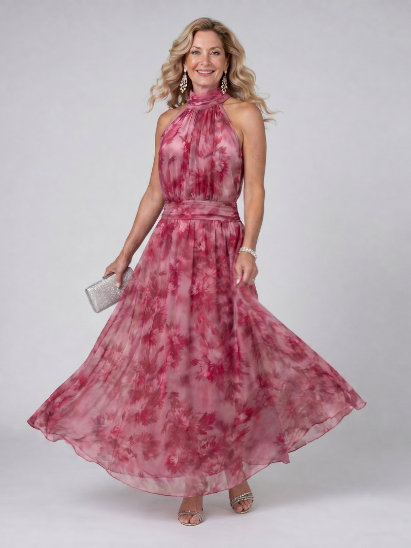 Corla | Soft Halter Neck Midi Dress