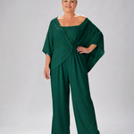 Nevsia | Draped Off Shoulder Top And Wide Leg Pants Set