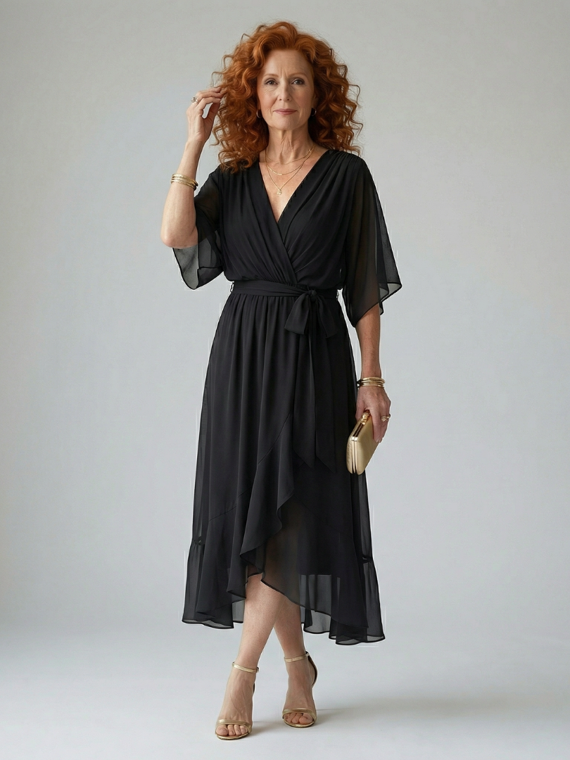 Selrina | Light Drape Midi Dress