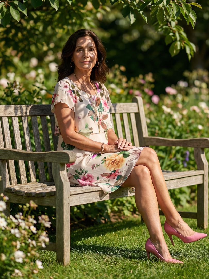 Taliawyn | Refined Petal Knee Length Dress