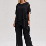 Surisette | Layered Chiffon Two Piece Pant Set