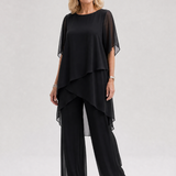 Surisette | Layered Chiffon Two Piece Pant Set