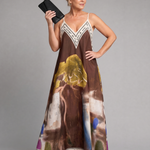 Caslyn | Scenic Print Sleeveless Flowing Midi Dress