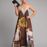 Caslyn | Scenic Print Sleeveless Flowing Midi Dress
