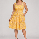 Nilasia | Square Neck Floral Print Knee Length Dress