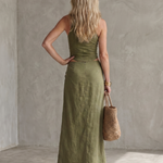 Hilala | Keyhole Neck Fitted Waist Midi Dress