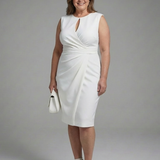 Wilina | Sleeveless Keyhole Ruched Midi Dress