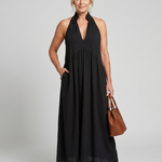 Elibelle | Halter Neck Relaxed Flowing Silhouette Midi Dress