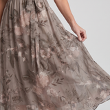 Daldra | Flutter Sleeve Gathered Waist Floral Print Midi Dress