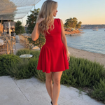 Milrose | Sleeveless Structured Flared Skirt Mini Dress