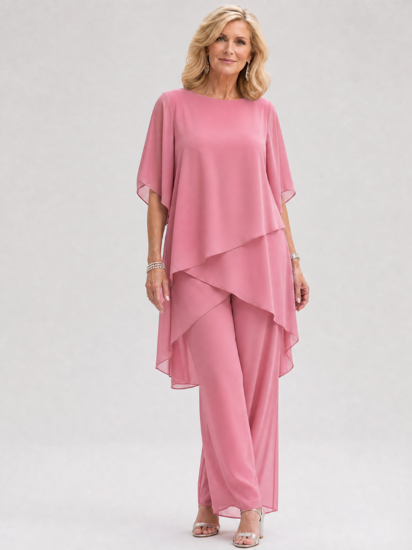 Surisette | Layered Chiffon Two Piece Pant Set