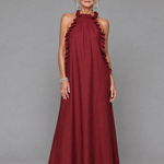 Giania | Sleeveless Ruffle Neck Maxi Dress