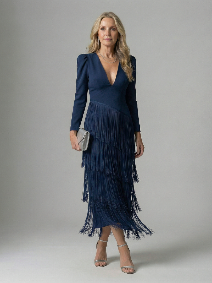 Corrose | Fringe Layer Midi Dress
