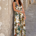 Milndra | Tropical Print Sleeveless Maxi Dress