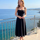 Kalwynne | Spaghetti Strap Ruched Bodice Midi Dress
