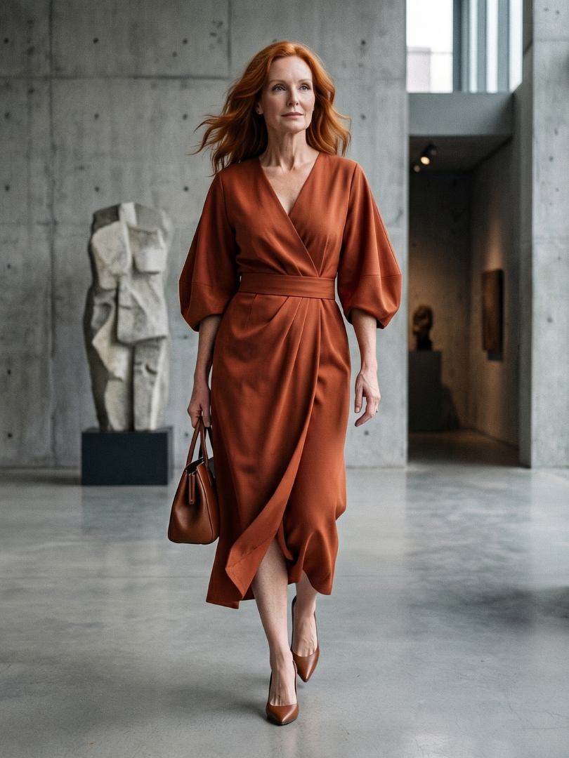 Dorsette | Sculpted Waist Panel Midi Dress