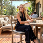 Maewyn | Zip Front Contrast Stitch Wide Leg Jumpsuit