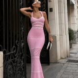 Serrin | Spaghetti Strap Crochet Detail Maxi Dress