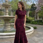 Callavia | Short Sleeve Crew Neck Midi Dress