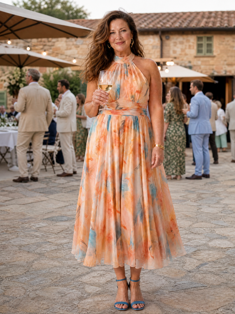Calra | Soft Halter Midi Dress