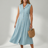 Tesbeth | Stack Button Midi Dress