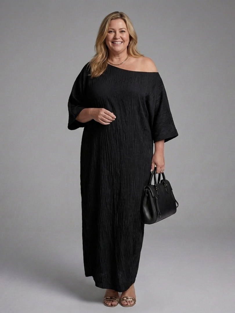 Pruwen | One Shoulder Draped Maxi Dress