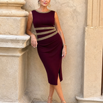 Wrennania | Metallic Trim Sleeveless Midi Dress