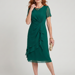 Callassa | Short Sleeve Layered Hem Midi Dress