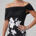 Sabwynne | Off Shoulder Draped Neckline Midi Dress