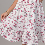Merina | Spaghetti Strap Floral Print Knee Length Dress