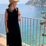 Liorania | Straight Silhouette Crew Neck Midi Dress