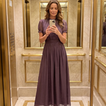 Valssa | Gathered Waist Keyhole Maxi Dress
