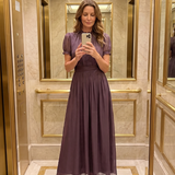 Valssa | Gathered Waist Keyhole Maxi Dress