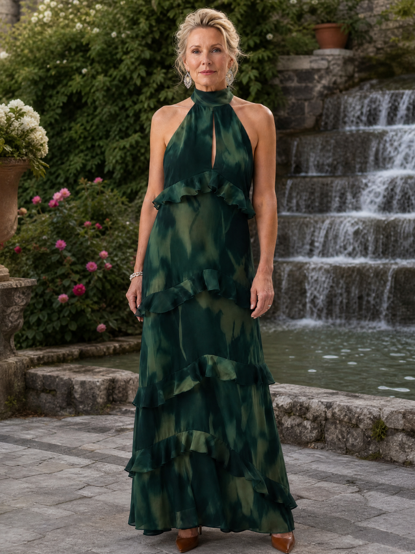 Coradra | Tiered Cutout Sleeveless Midi Dress