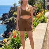 Taletta | Sleeveless Scoop Neck Crop Top And Shorts Set