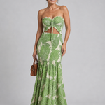 Nevina | Strapless Two Piece Printed Maxi Dress Set
