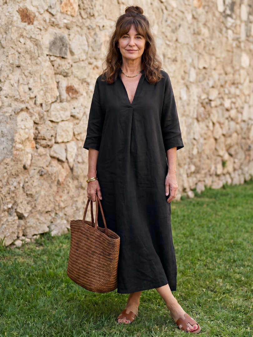 Noralora | Relaxed Straight Silhouette Midi Dress