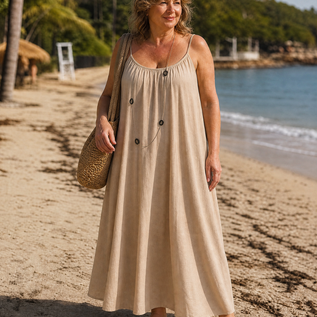 Mara | Flowing Sleeveless Strappy Relaxed Midi Dress