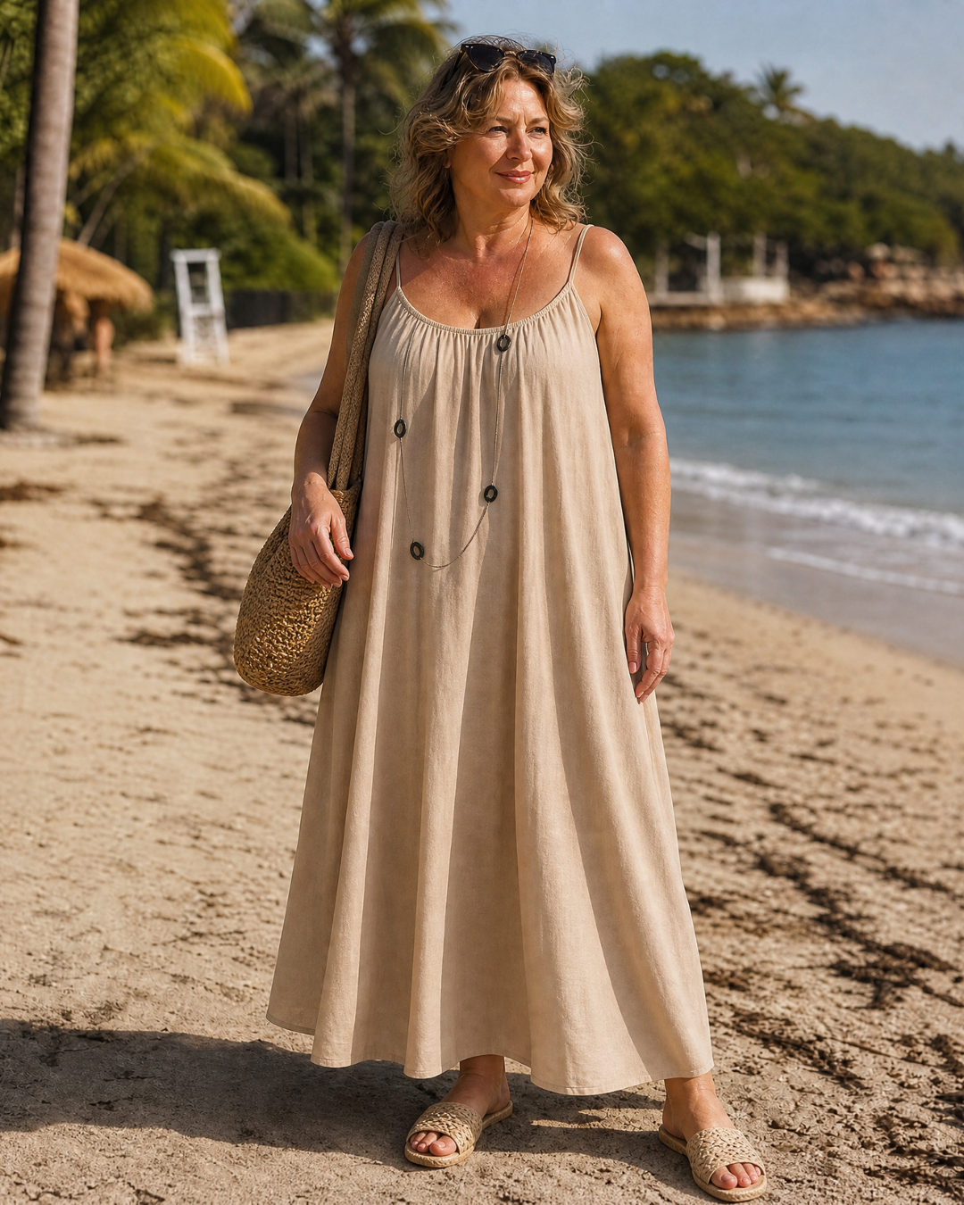 Mara | Flowing Sleeveless Strappy Relaxed Midi Dress