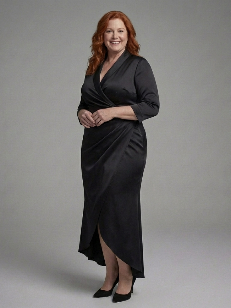 Esmesette | Long Sleeve Wrap High Low Midi Dress