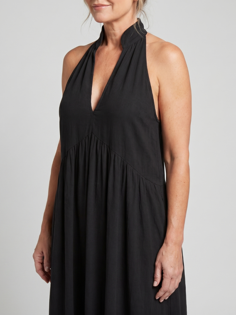 Elibelle | Halter Neck Relaxed Flowing Silhouette Midi Dress