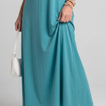 Tesmarie | Sleeveless Tropical Leaf Print Midi Dress